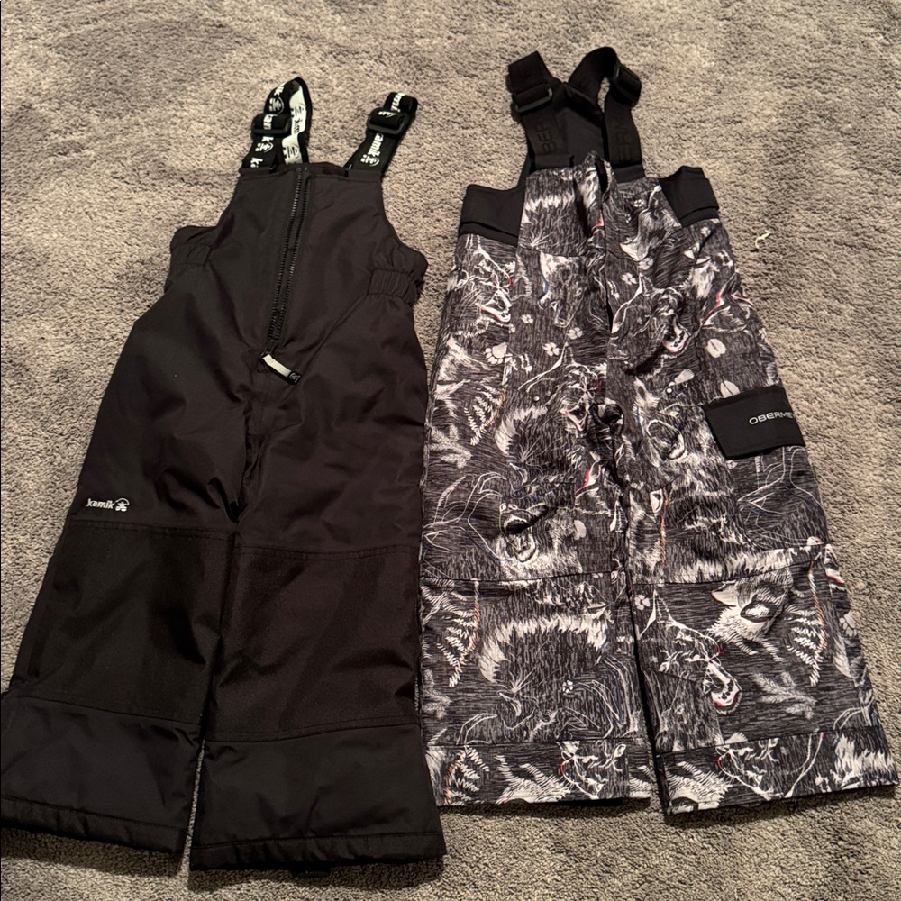 Bundle! Kamik and Obermeyer Kids' Patterned Snow Pants - Black and Gray